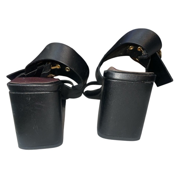 Zara Black Leather Block Heel - Picture 3 of 5